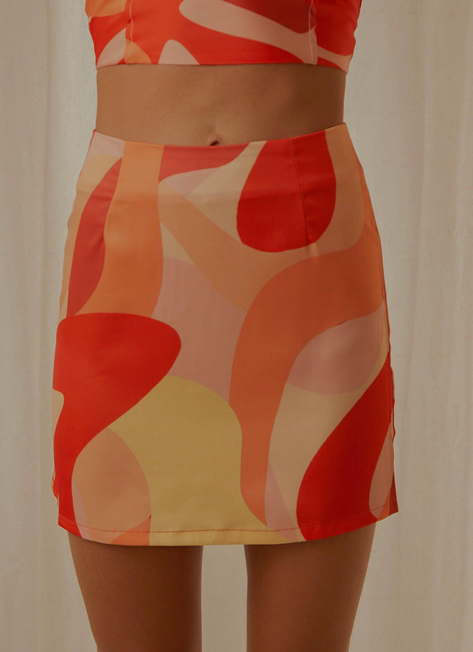 Thrill Bound Mini Skirt - Flaming