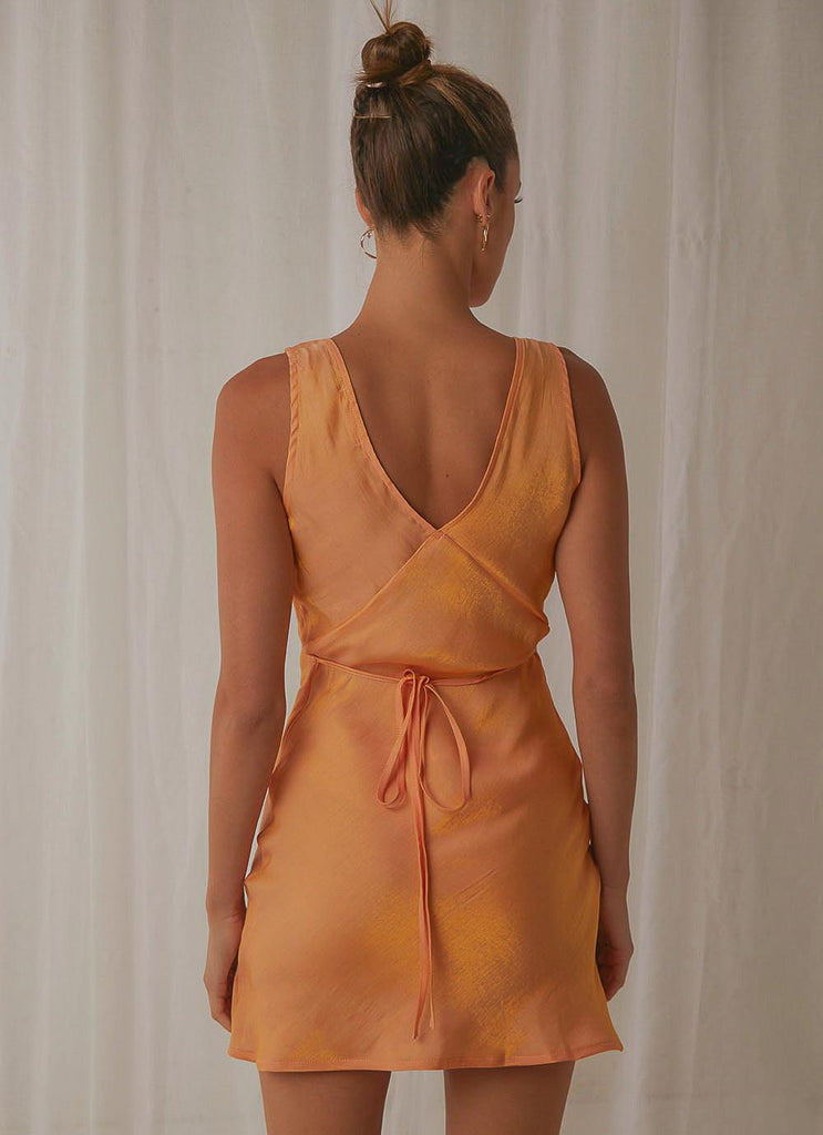 Audrey Vintage Slip Dress - Mango Shimmer - Peppermayo