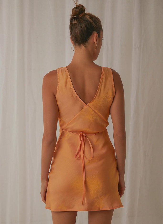 Audrey Vintage Slip Dress - Mango Shimmer