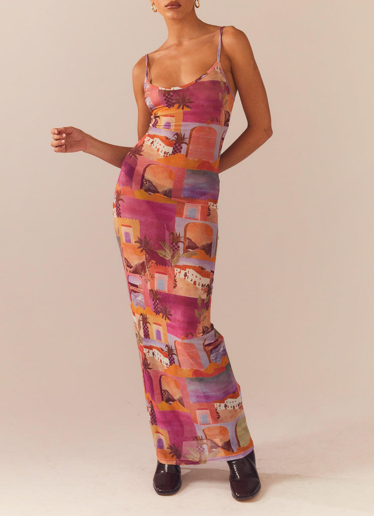 Dreams of the Desert Maxi Dress - Sunset Building - Peppermayo