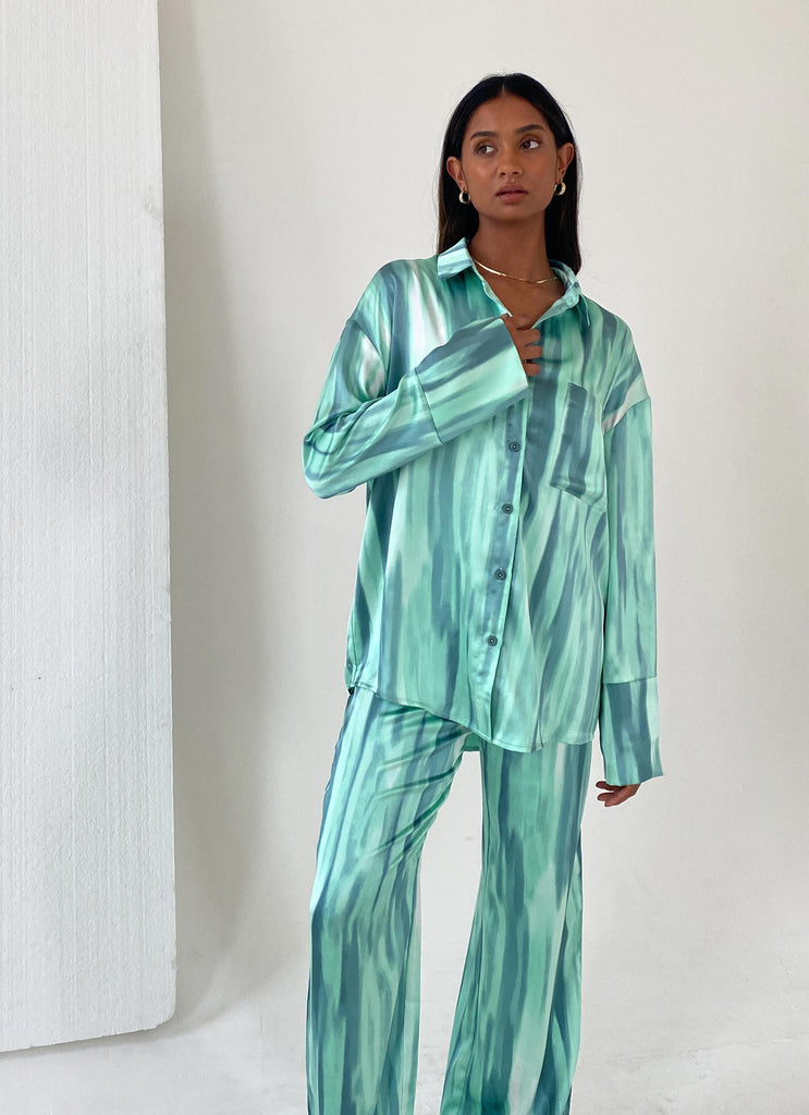 Norma Shirt - Green Dye Print - Peppermayo