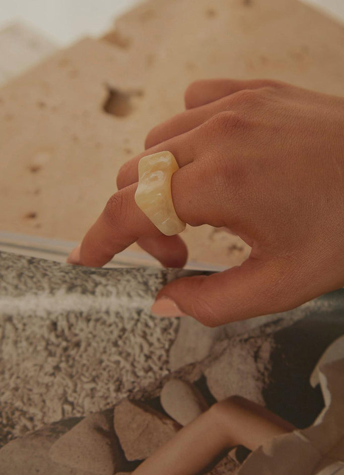 On My Mind Resin Ring - Ivory