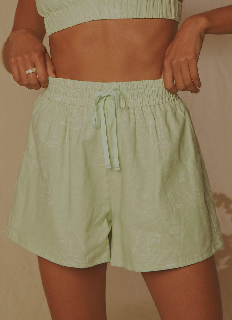 Raffi Linen Shorts - Sage - Peppermayo