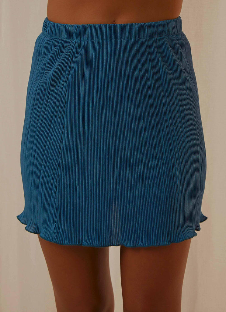 Waves of Light Mini Skirt - Cobalt - Peppermayo