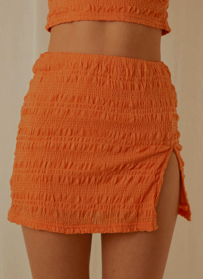 My Type Ruched Mini Skirt - Papaya