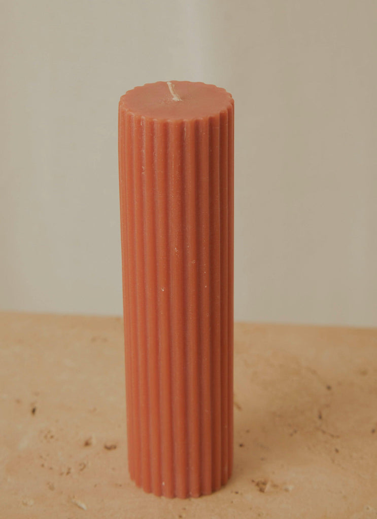 Moreton Eco Fluted Pillar - Baked Clay - Peppermayo