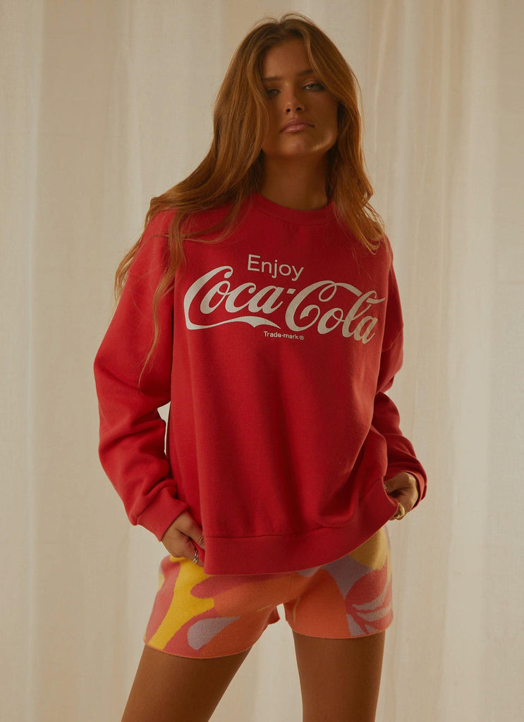 Enjoy Coca Cola Classic Sweat - Coke Red - Peppermayo