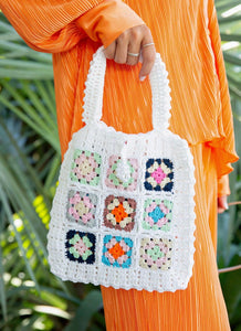 Ready for Summer Crochet Bag - White Multi - Peppermayo