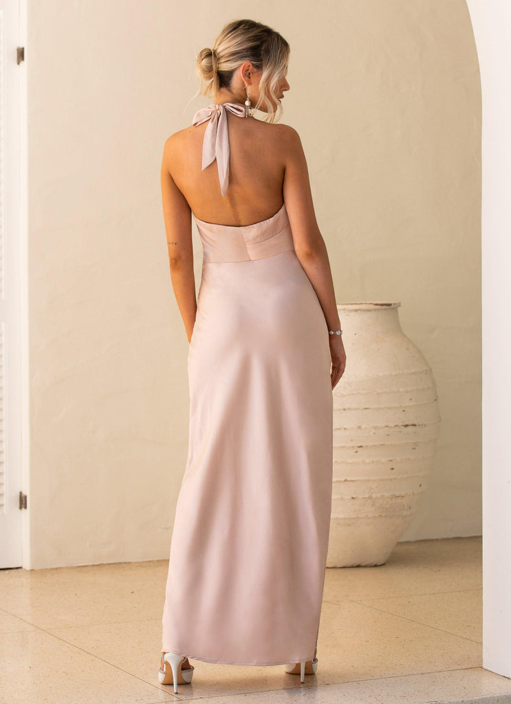 You and I Satin Maxi Dress - Pink Cloud - Peppermayo