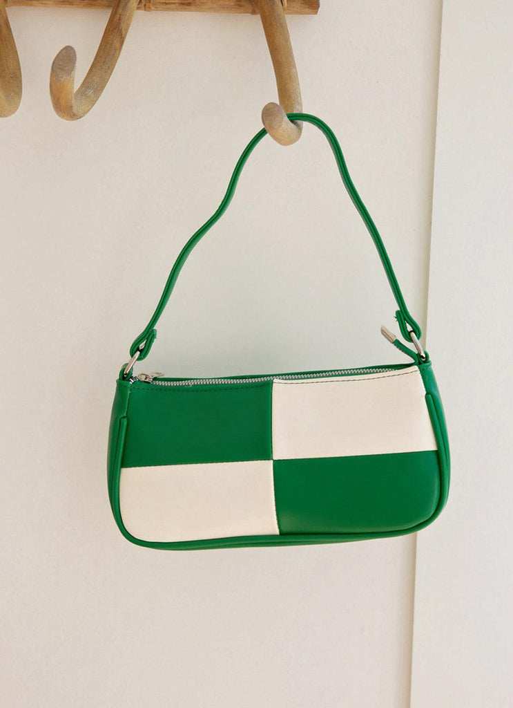 On the Record Handbag - Emerald Check - Peppermayo
