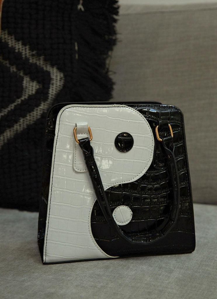 Yin To My Yang Handbag - Black and White - Peppermayo