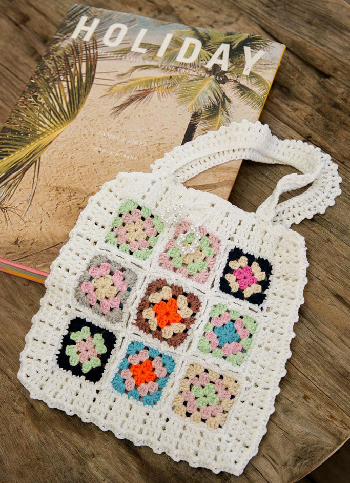 Ready for Summer Crochet Bag - White Multi