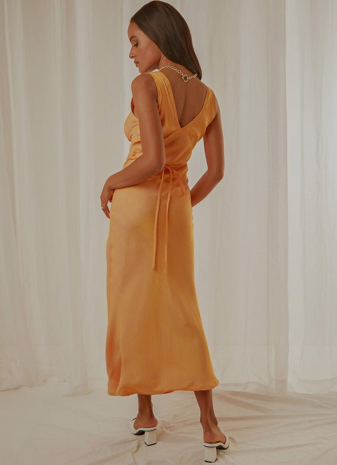 Billie Split Maxi Dress - Mango Shimmer