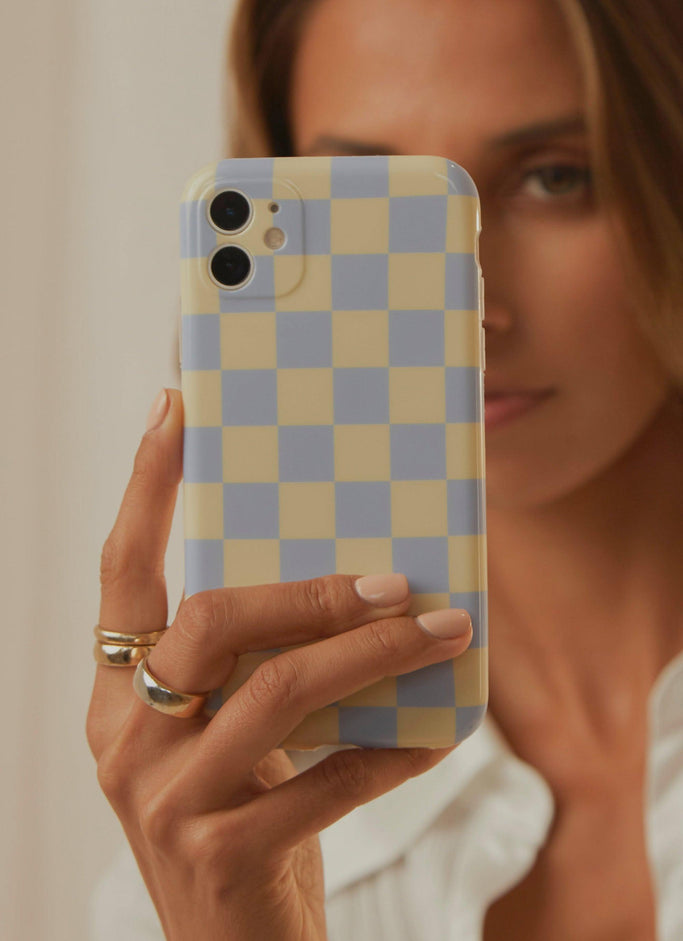 The Moment iPhone Case - Blue Check