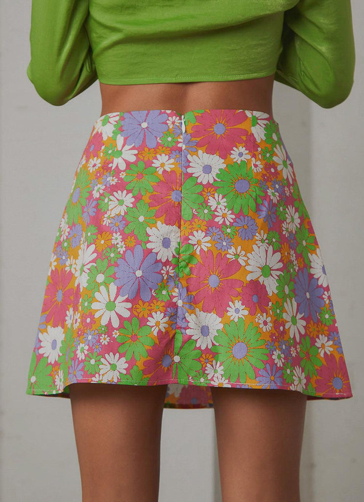 Brady Mini Skirt - 70s Floral - Peppermayo