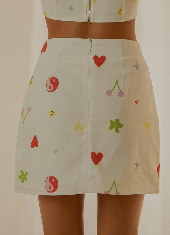 Morning Market Mini Skirt - 90s Motif