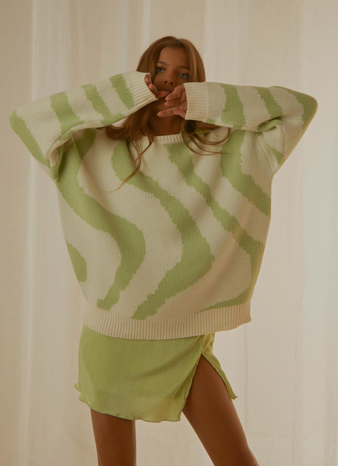 The Lola Knit Jumper - Lime Wave