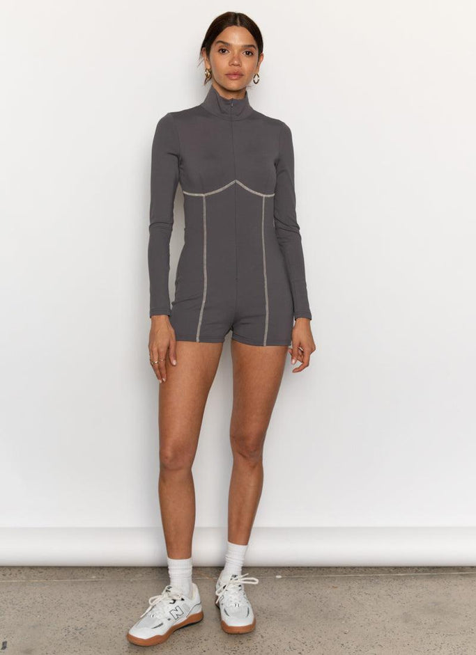 Snow Day Active Playsuit - Charcoal