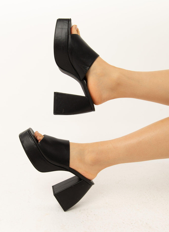 Saint Jean Platform Mule Heel - Black