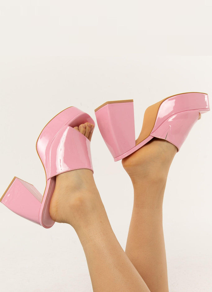 Saint Jean Platform Mule Heel - Baby Pink