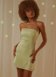 Ivy Vine Mini Dress - Sage Shimmer - Peppermayo