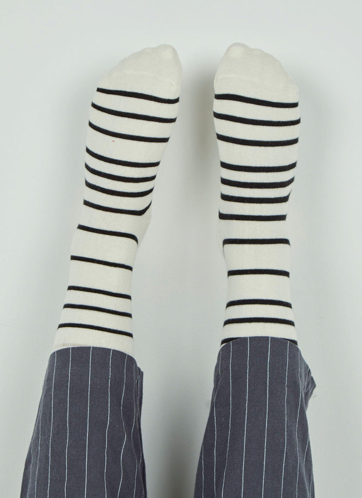Hana Socks - Black Stripe - Peppermayo