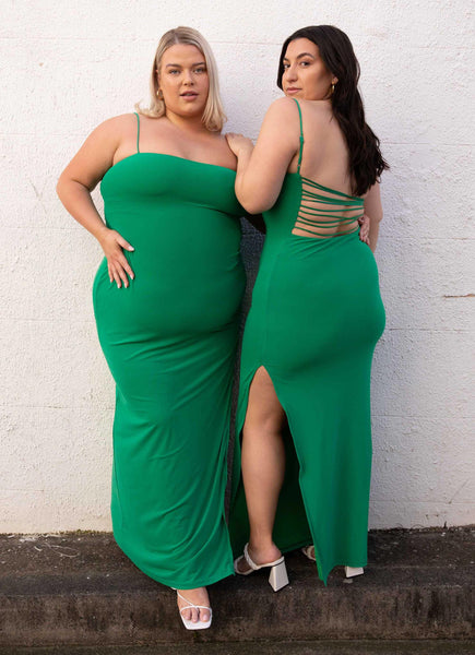 Green dress size store 14