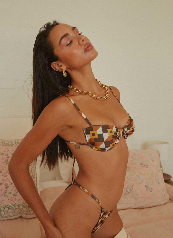 Miami Skies Balconette Bikini Top - Vintage Cocoa