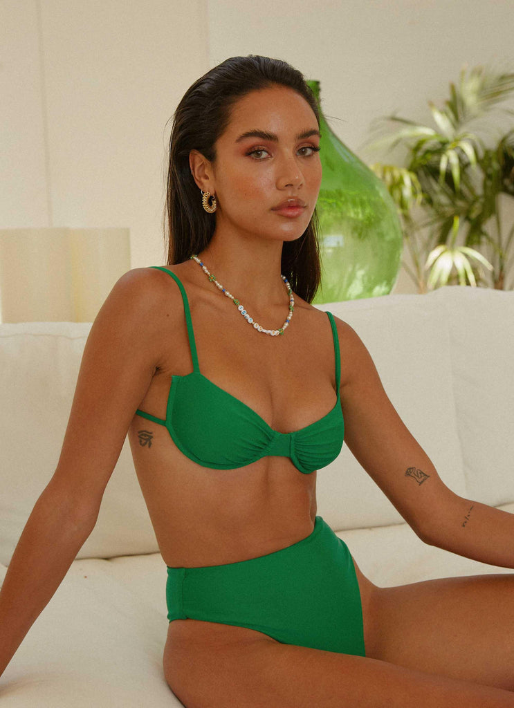 Miami Skies Balconette Bikini Top - Jade Green - Peppermayo