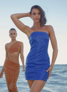 Marbella Tube Dress - Cobalt PU - Peppermayo