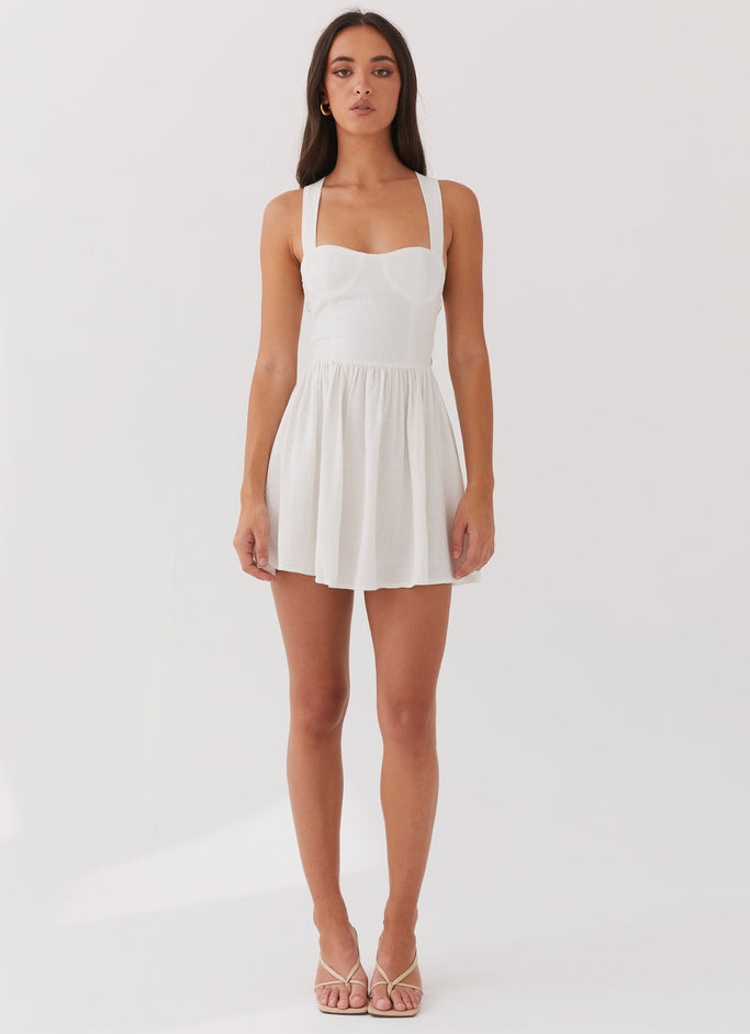 Penelope Linen Mini Dress - Ivory