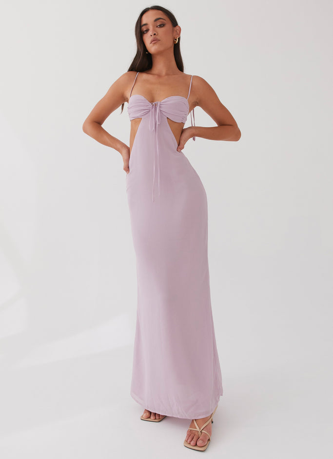 Peppermayo Exclusive Tyra Ruched Maxi Dress - Lavender