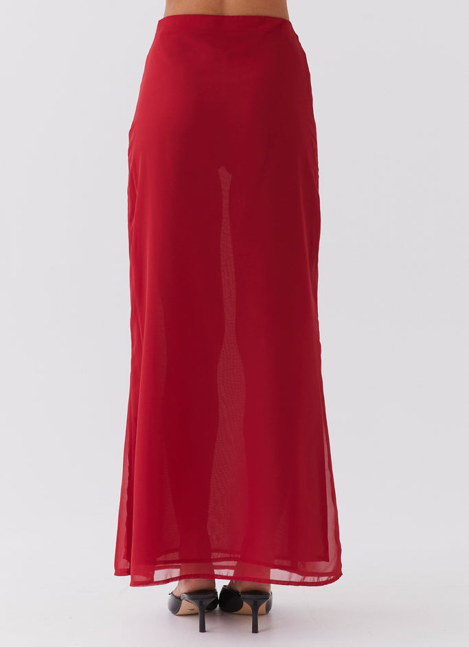Nightfall Maxi Skirt - Rouge Red