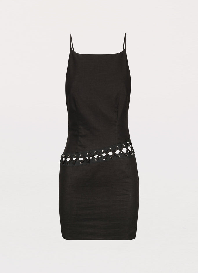 Perfect Always Linen Mini Dress - Black