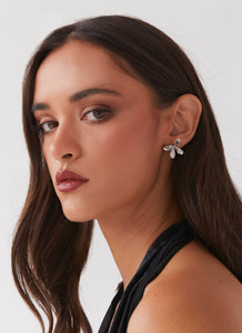 Brie Flower Earrings - Silver