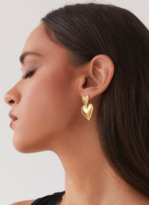 Diah Heart Earrings - Gold