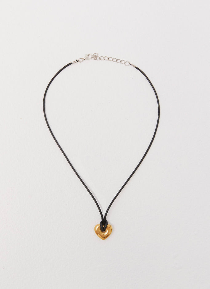 Laney Heart Rope Necklace - Gold