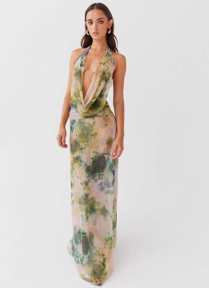 Elysia Mesh Maxi Dress - Rainforest