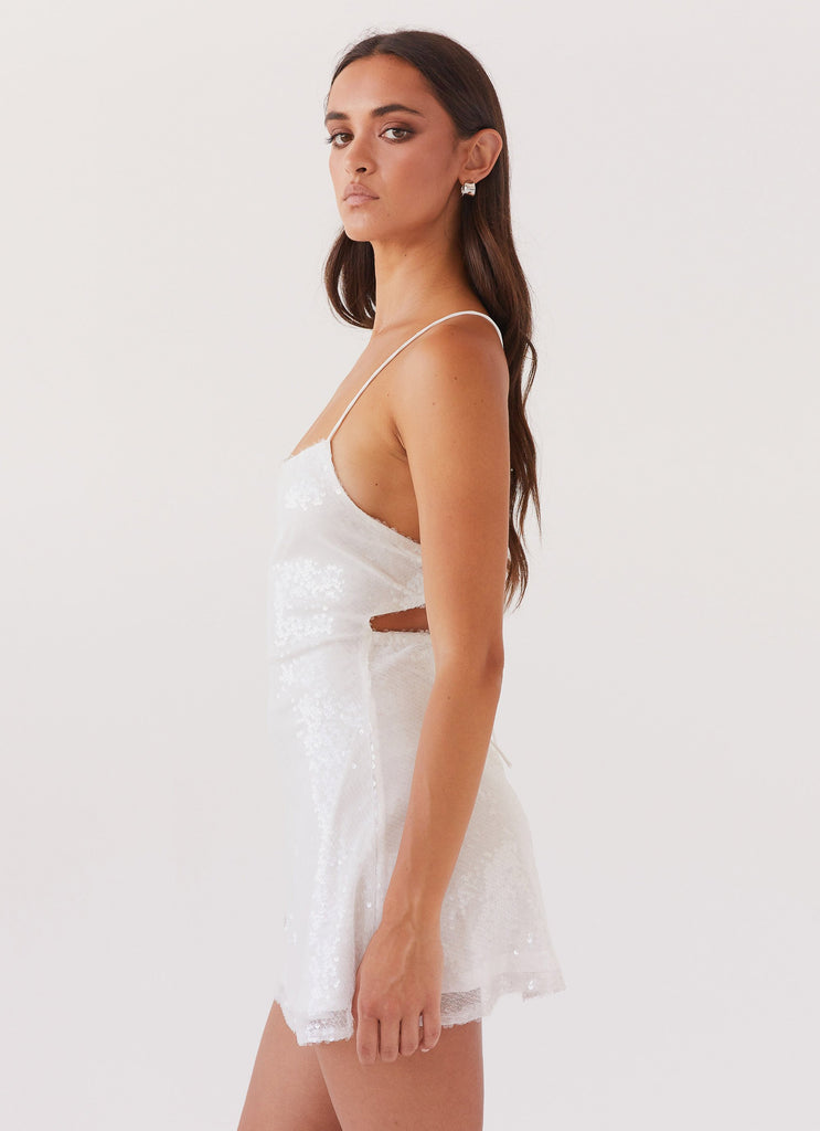 Endless Glow Sequin Mini Dress - White