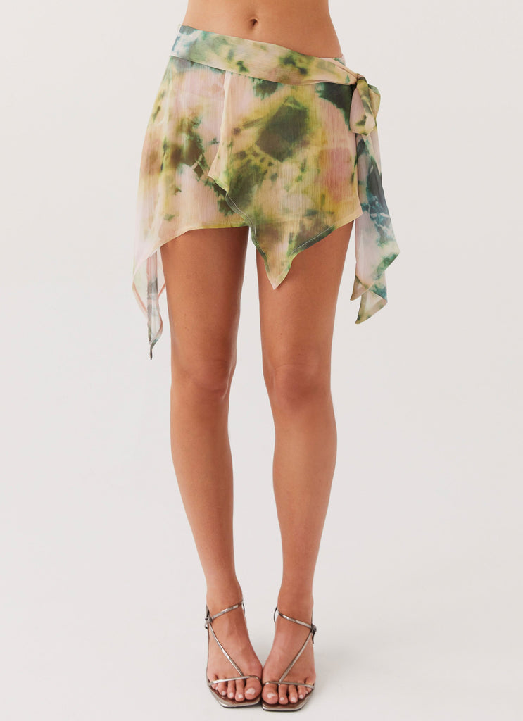 Sariah Tie Mini Skirt - Rainforest