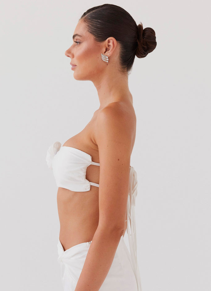 Riveria Tailored Strapless Top - Ivory – Peppermayo