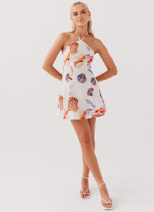 Hamptons Haven Linen Mini Dress - Seaside Bouquet