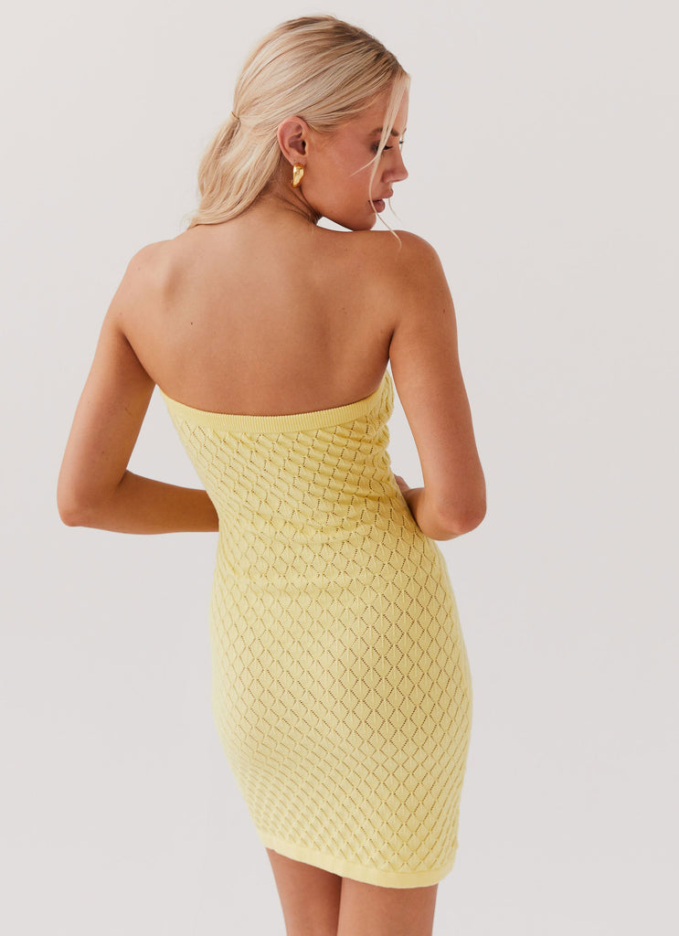 Lifeline Knit Tube Mini Dress - Lemon
