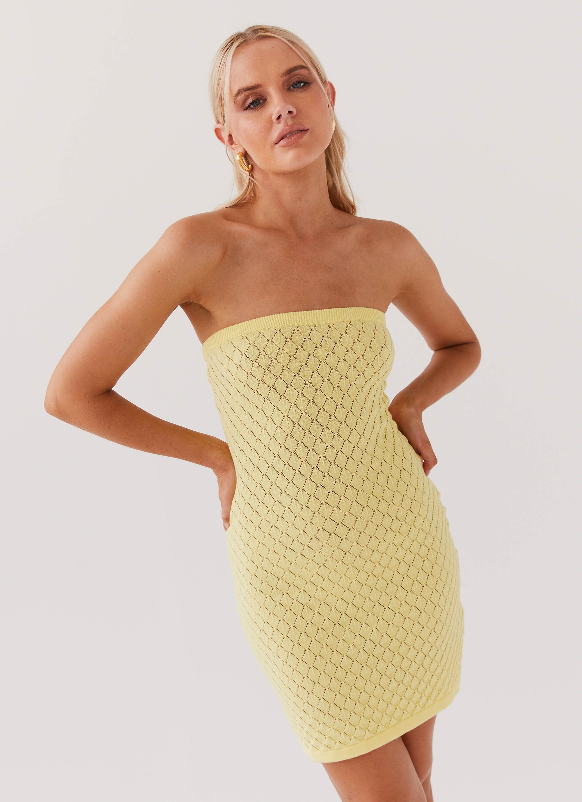 Lifeline Knit Tube Mini Dress - Lemon – Peppermayo