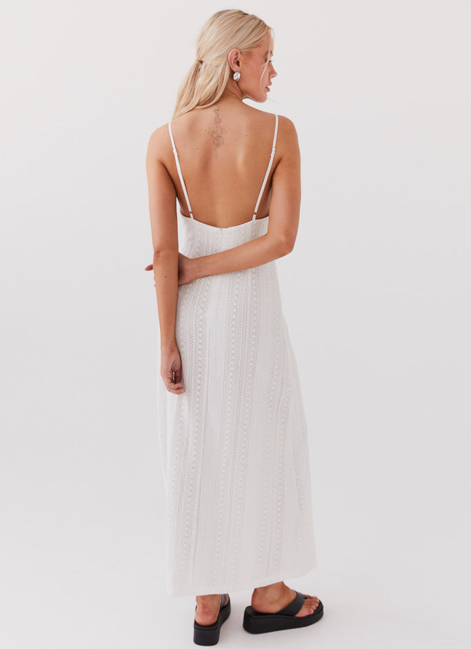 Riveria Knit Maxi Dress - White