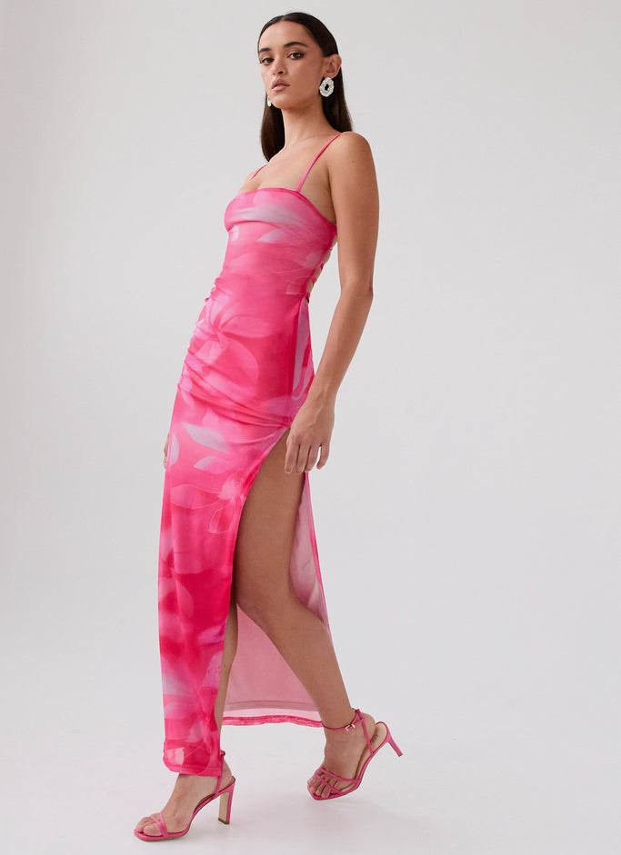 Life In Pink Maxi Dress - Abstract Bloom