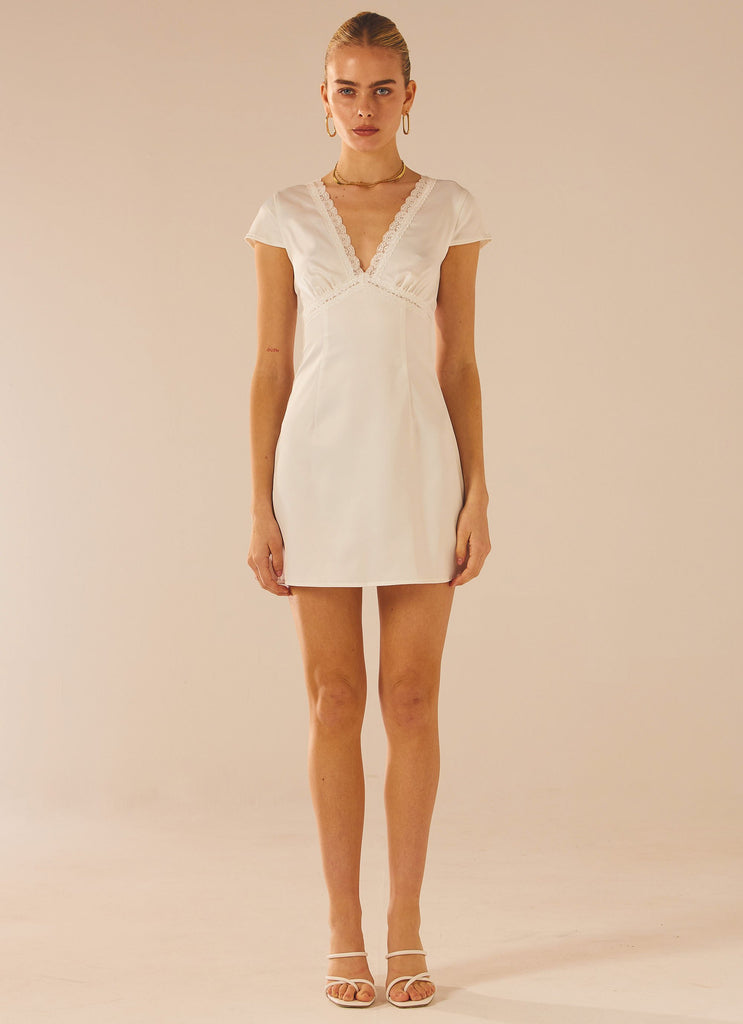 French Oasis Mini Dress - White Rose
