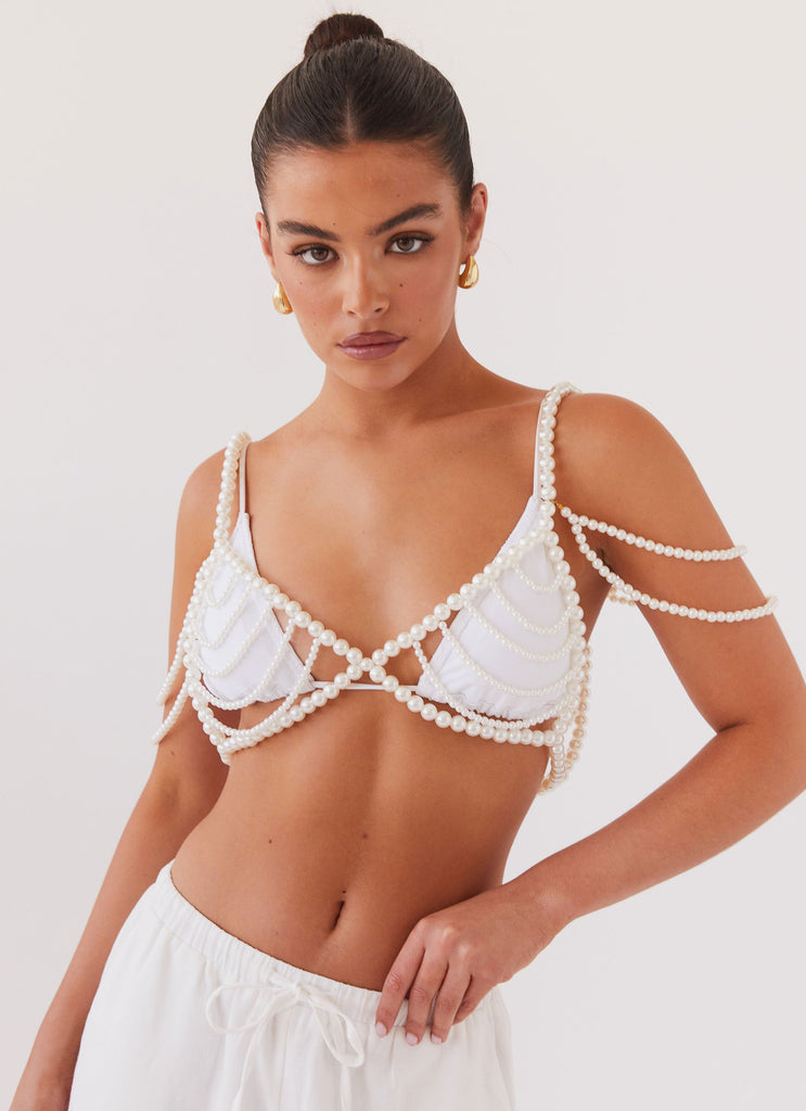 Beaded Brown Embroidered Bralette