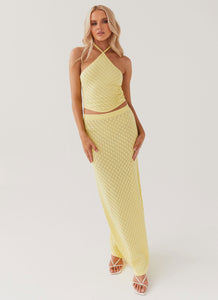 Amanza Knit Maxi Skirt - Lemon