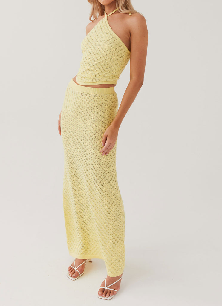 Amanza Knit Maxi Skirt - Lemon